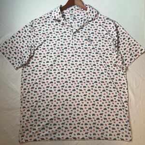 Rhoback Men's Polo XL Large The Beach Pass Golf Jeep Athletic Red White Blue USA